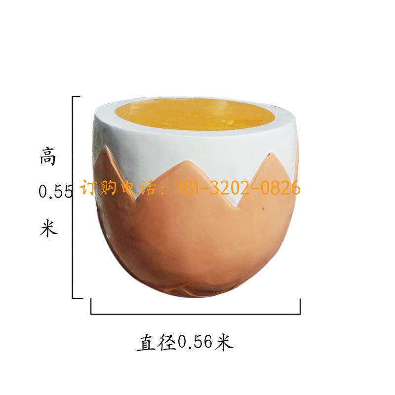 玻璃钢鸡蛋座椅雕塑-4个座椅1个桌子