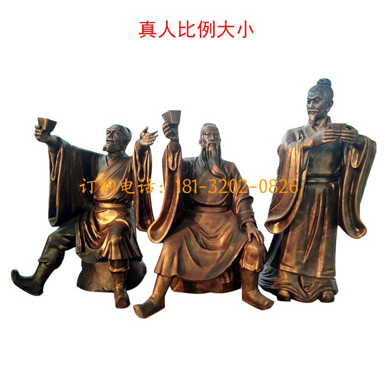 玻璃钢桃园三结义人物雕塑