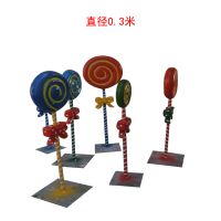  玻璃钢棒棒糖雕塑 