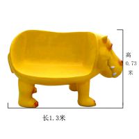玻璃钢河马座椅雕塑