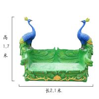 玻璃钢孔雀座椅雕塑