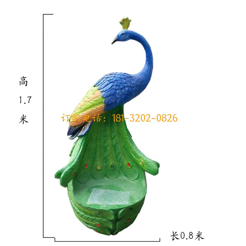 玻璃钢单人孔雀座椅雕塑