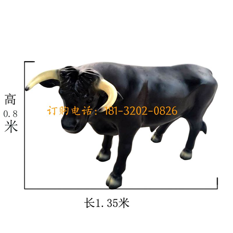 玻璃钢小黑牛雕塑