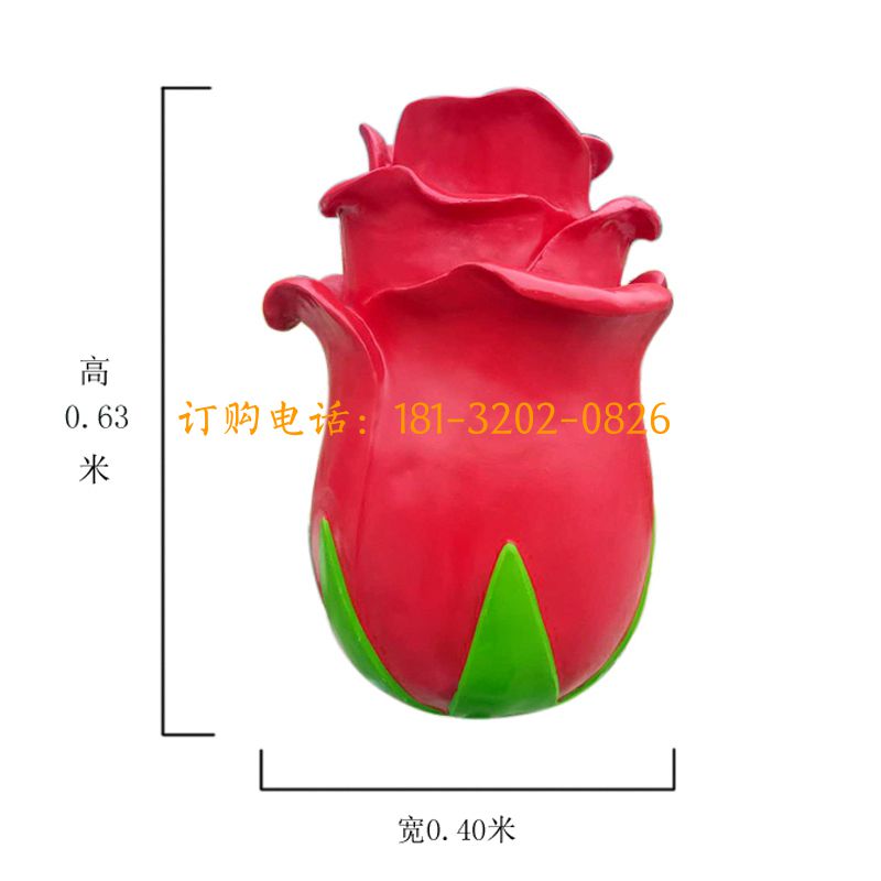 玻璃钢玫瑰花雕塑