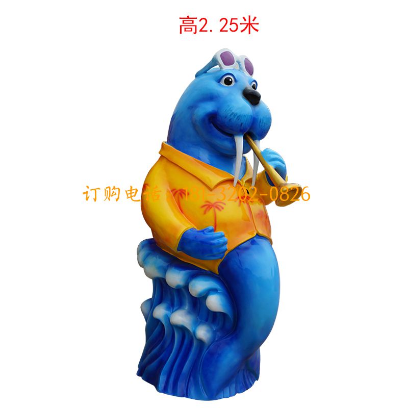 玻璃钢海洋动物雕塑-海狮