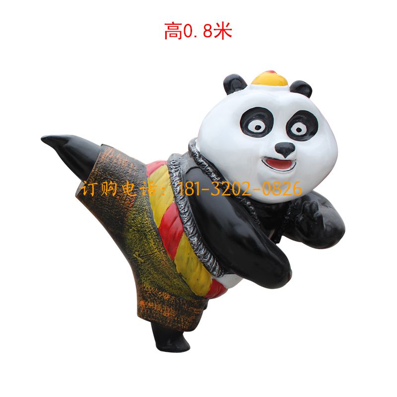 玻璃钢功夫熊猫动物雕塑-功夫熊猫