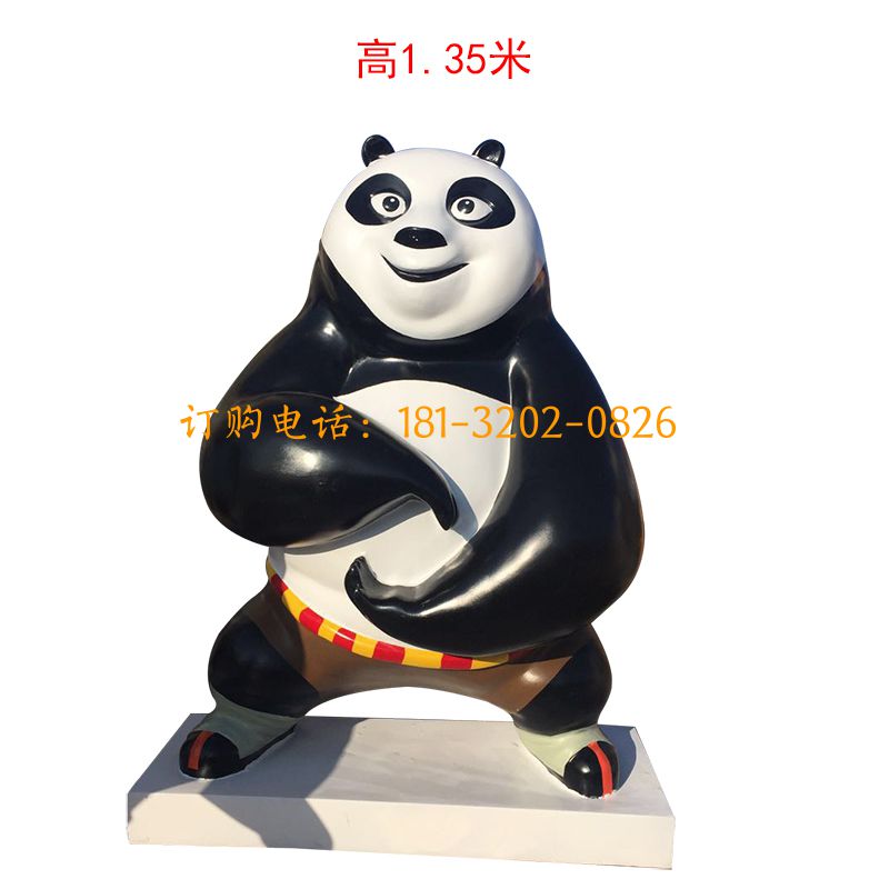 玻璃钢功夫熊猫动物雕塑-功夫熊猫