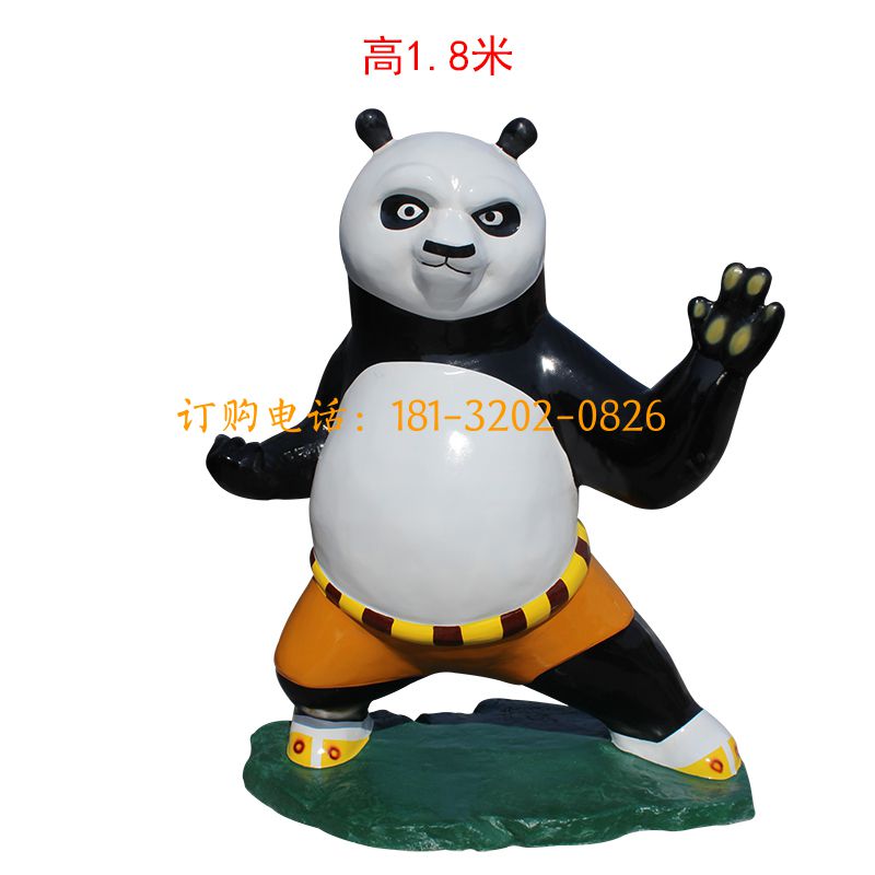 玻璃钢功夫熊猫动物雕塑-功夫熊猫
