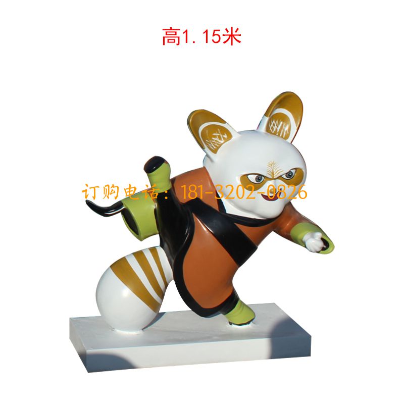 玻璃钢功夫熊猫动物雕塑-师傅