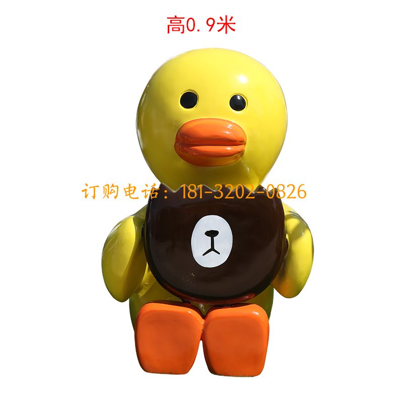 玻璃钢卡通动物雕塑-小黄鸭子