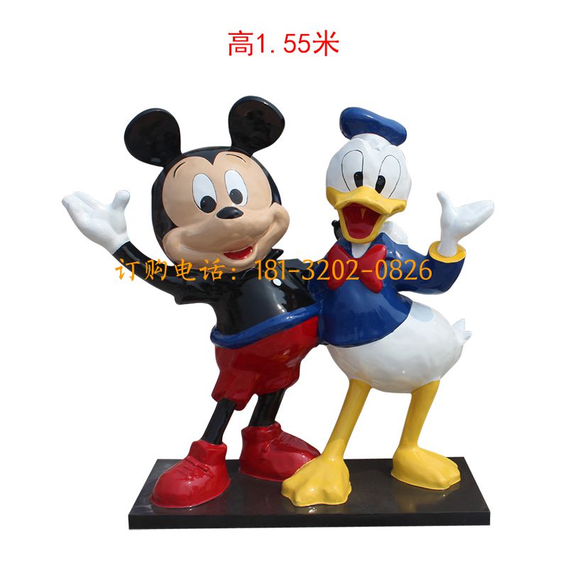 玻璃钢米老鼠与唐老鸭雕塑