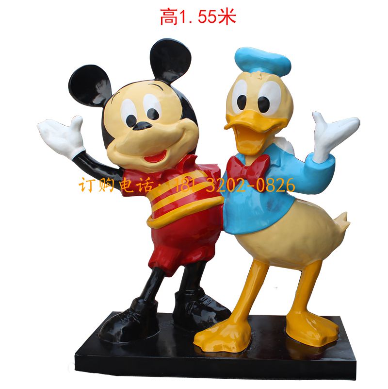 玻璃钢米老鼠与唐老鸭雕塑