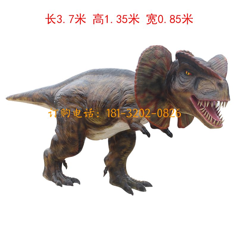 玻璃钢大型恐龙雕塑-双冠龙