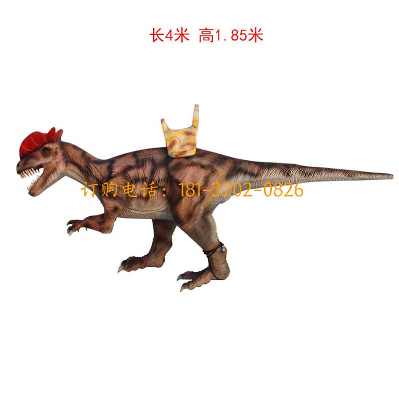 硅胶仿真恐龙雕塑-双冠龙
