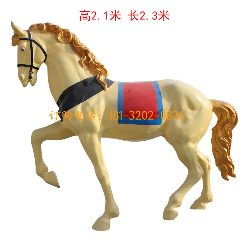 玻璃钢彩绘马雕塑