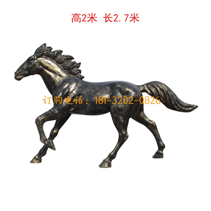 玻璃钢仿铜奔马雕塑