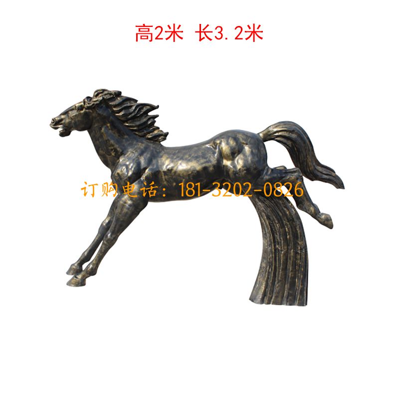 玻璃钢仿铜奔马雕塑