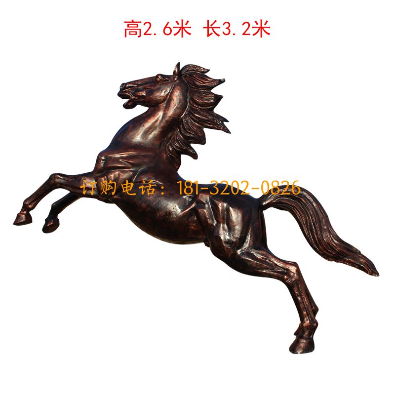 玻璃钢仿铜飞天立桩马雕塑