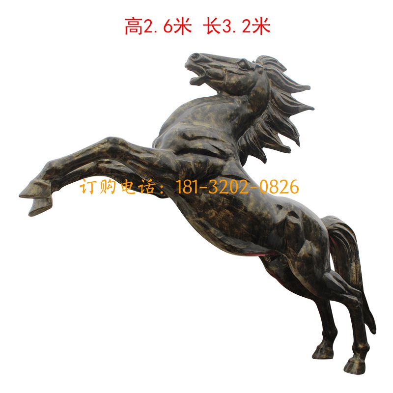 玻璃钢仿铜飞天立桩马雕塑