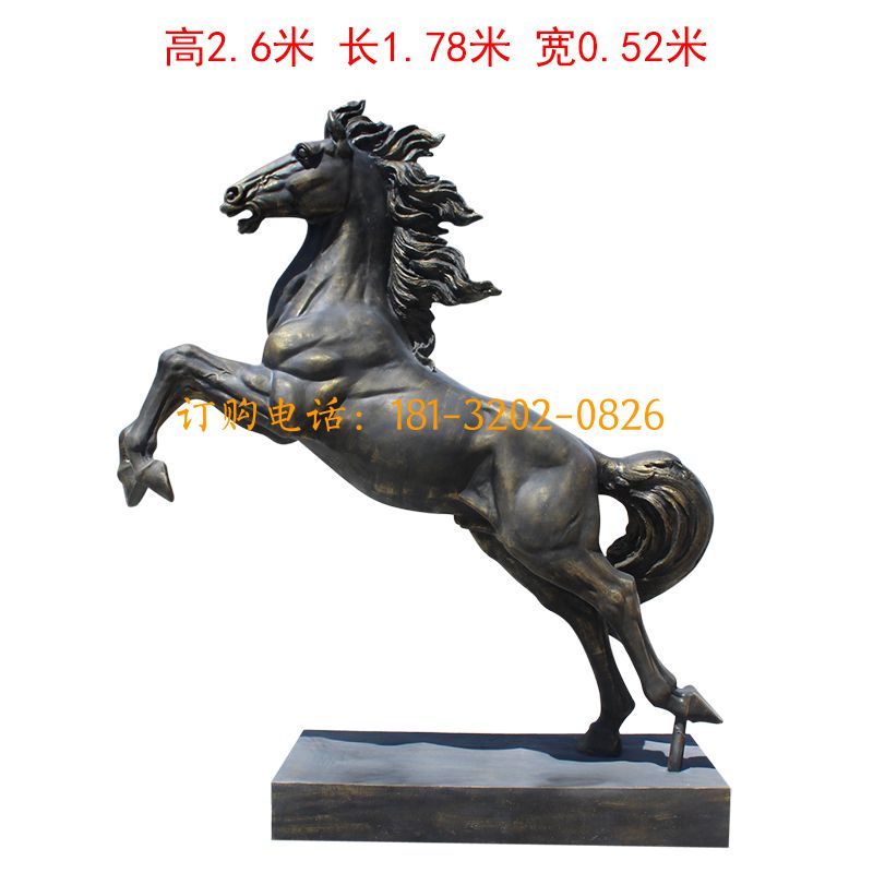 玻璃钢仿铜飞天立桩马雕塑