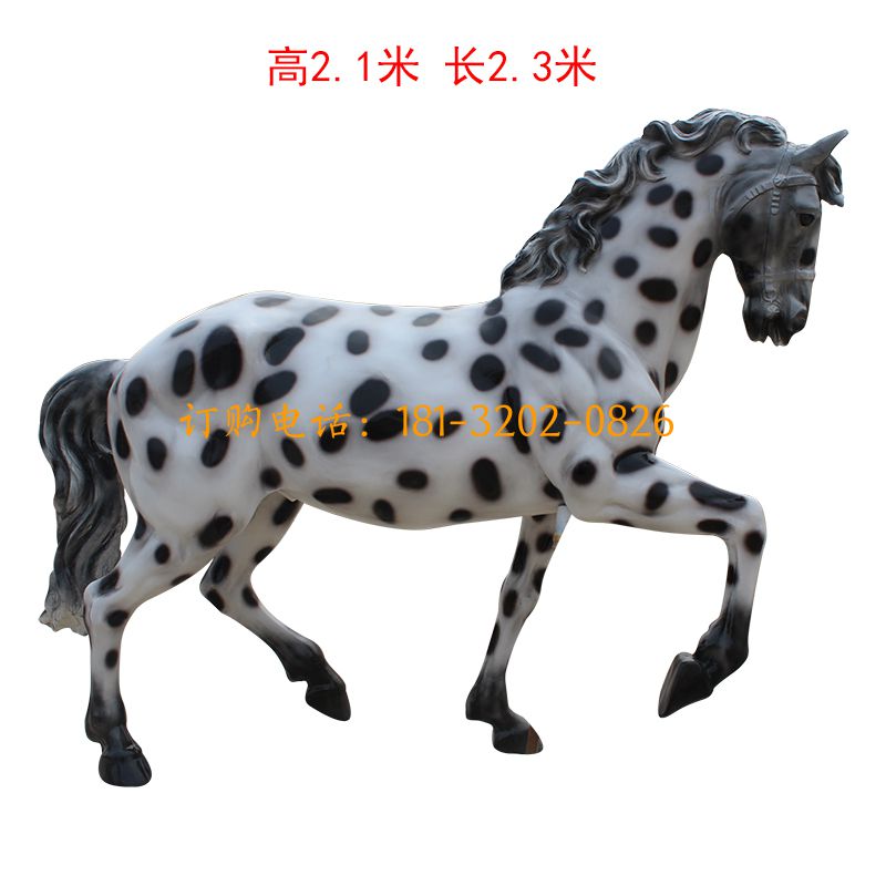 玻璃钢拉车马雕塑