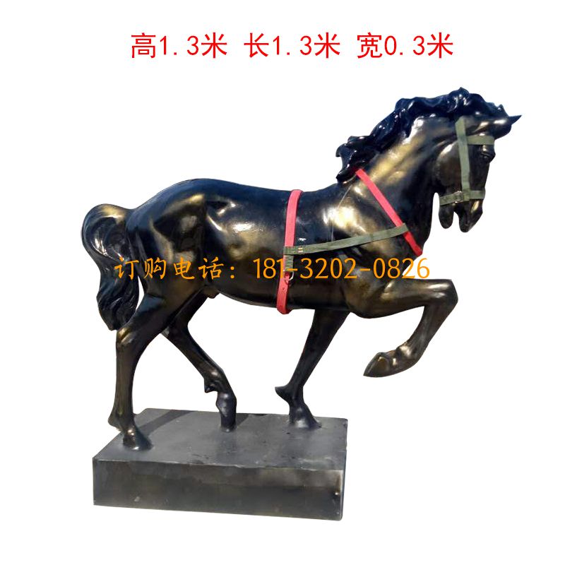 玻璃钢拉车马雕塑