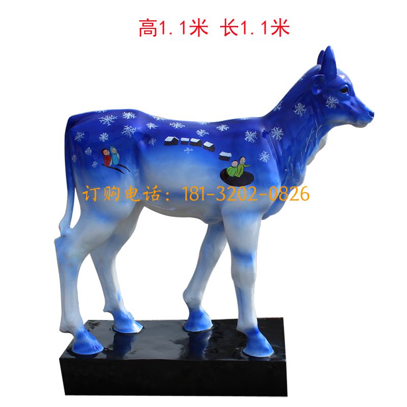 玻璃钢彩绘牛雕塑