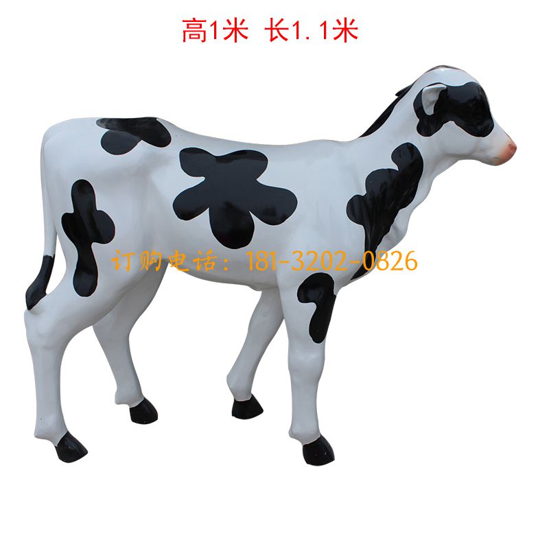 玻璃钢直头奶牛雕塑
