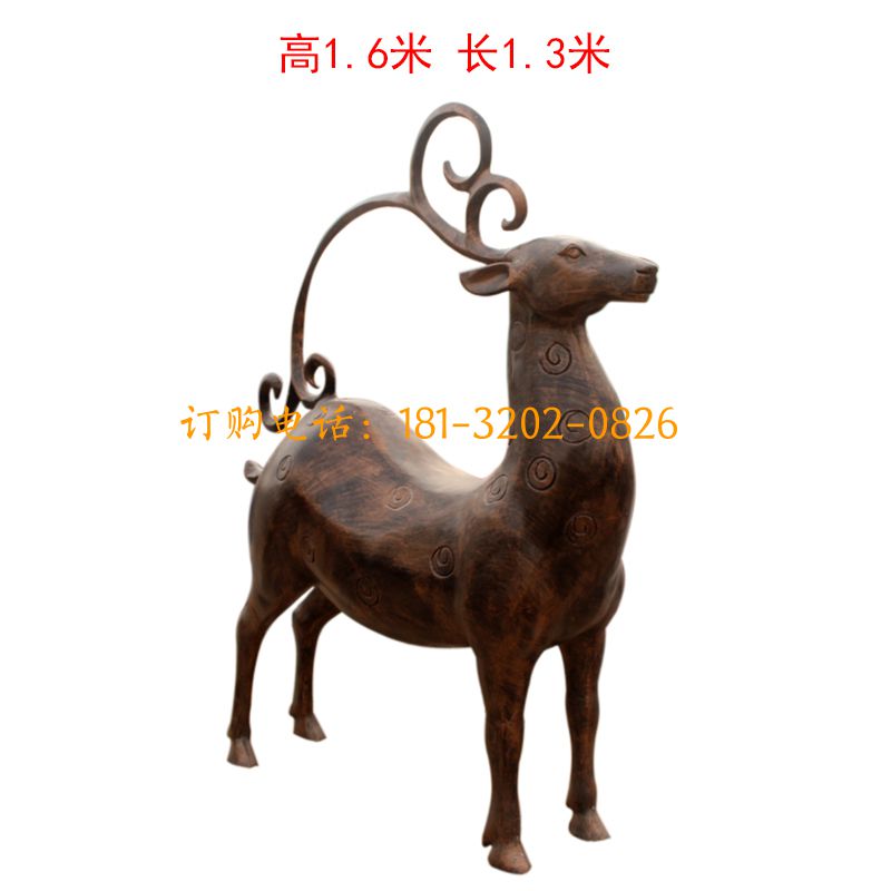 玻璃钢仿铜抽象鹿雕塑