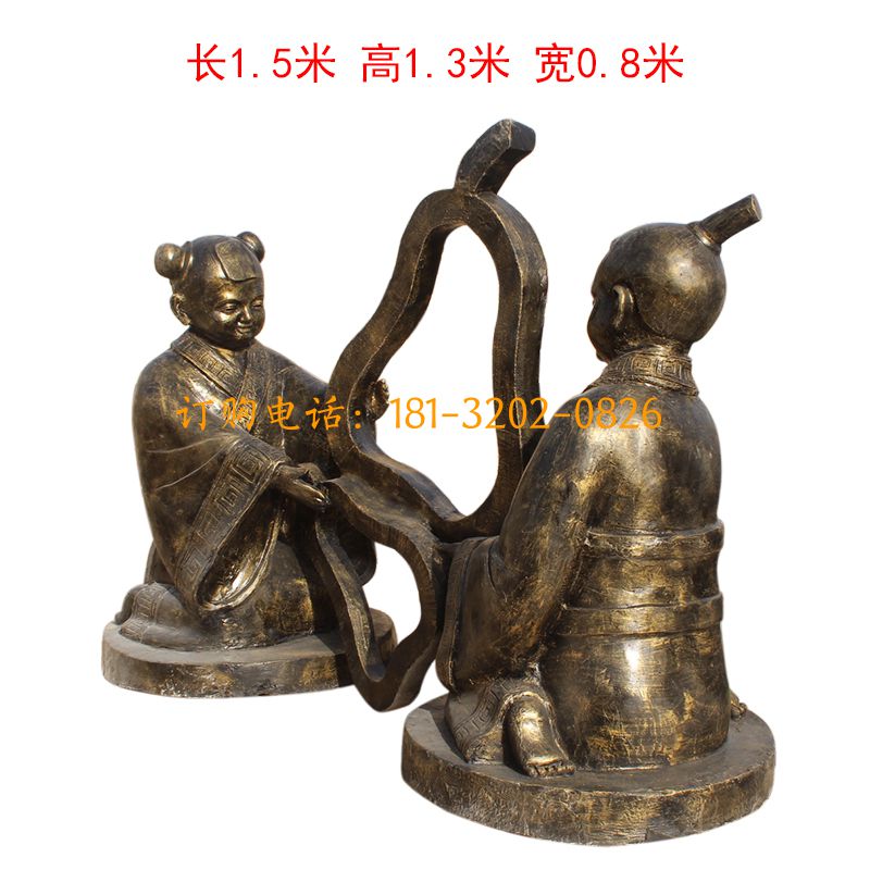 玻璃钢孔融让梨仿铜人物雕塑