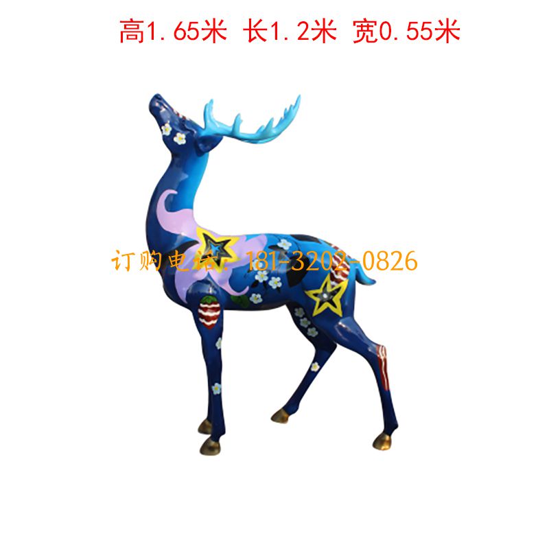 玻璃钢彩绘鹿雕塑