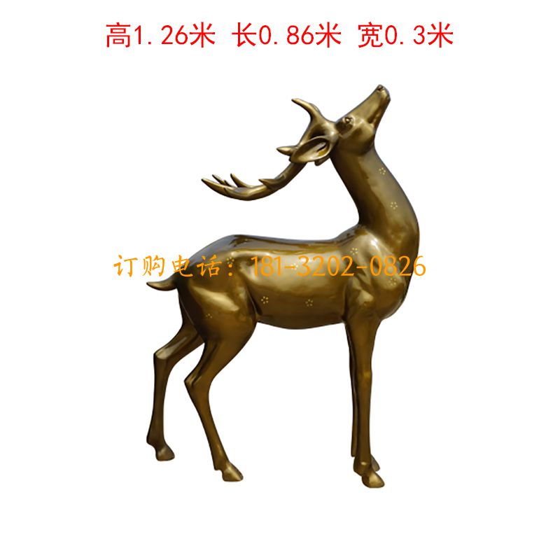 玻璃钢仿铜鹿雕塑