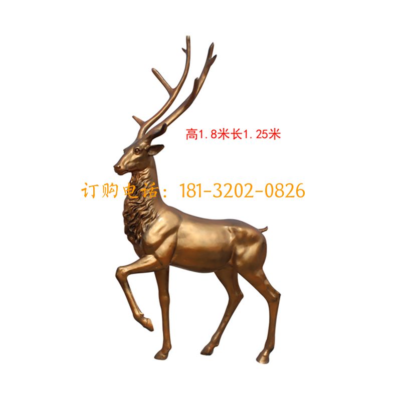 玻璃钢仿铜鹿雕塑