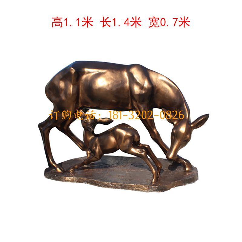 玻璃钢仿铜鹿群雕塑