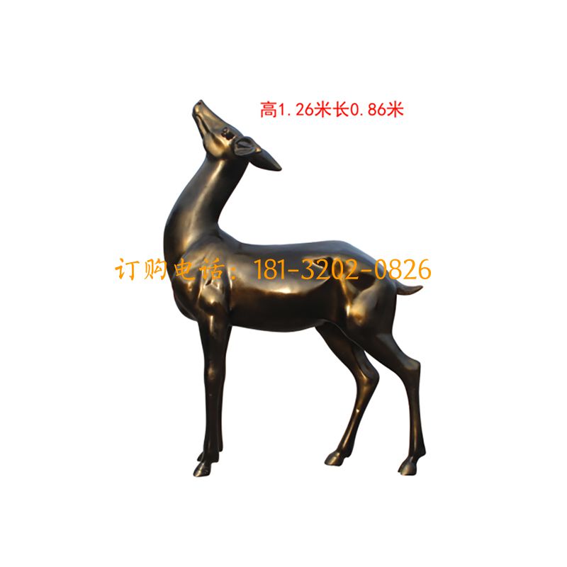 玻璃钢仿铜无角鹿雕塑