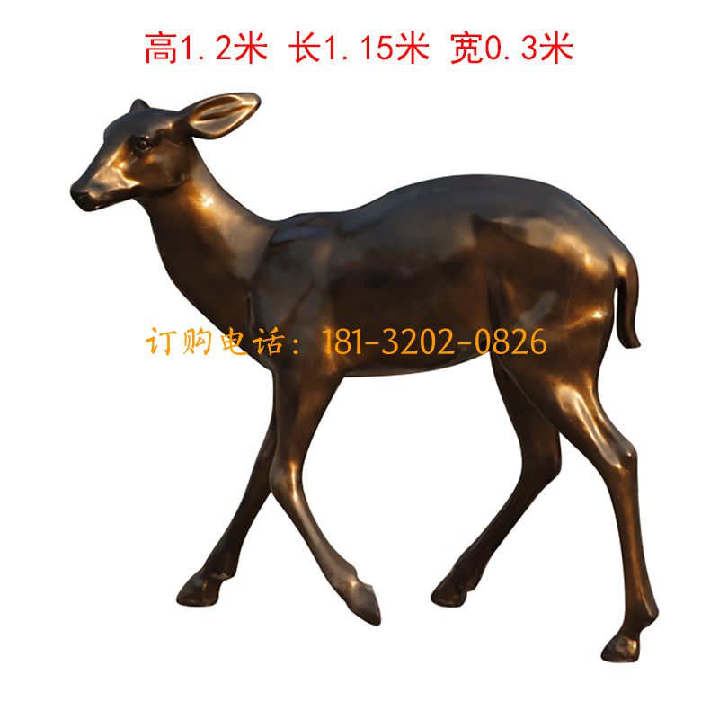 玻璃钢仿铜无角鹿雕塑