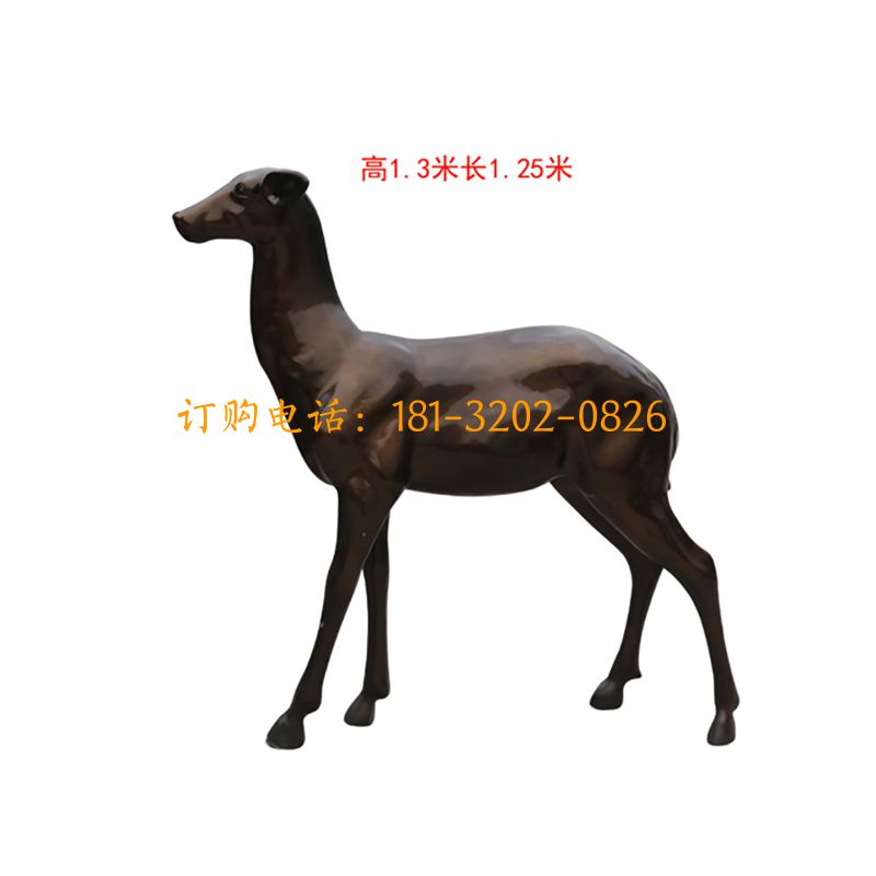 玻璃钢仿铜无角鹿雕塑