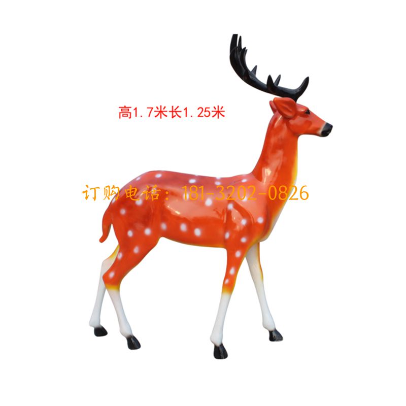 玻璃钢仿真直头鹿雕塑