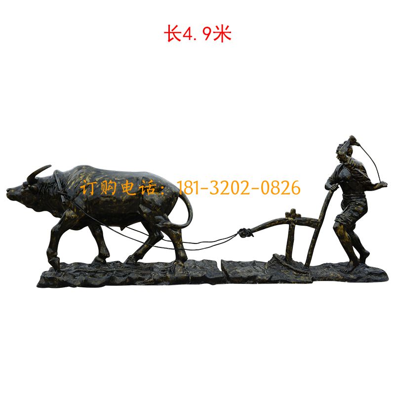 玻璃钢耕牛雕塑