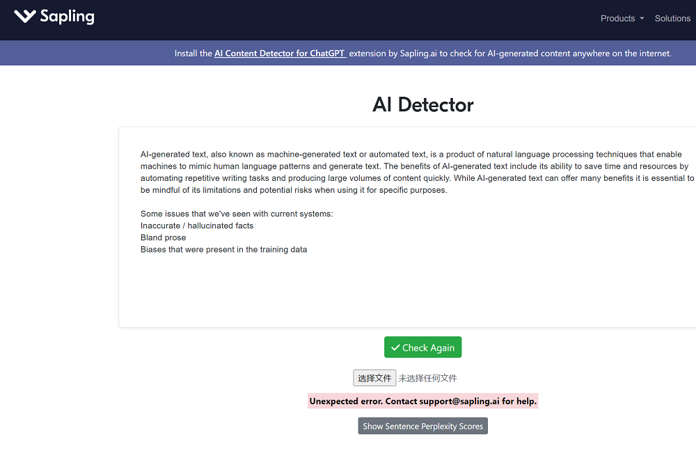 Sapling AI Content Detector